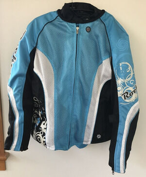 Joe Rocket Womens Padded Blue Paisley Biker Motorcycle Jacket Medium